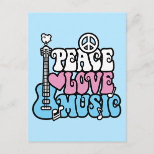 Cartão Postal Paz-Amor-Música
