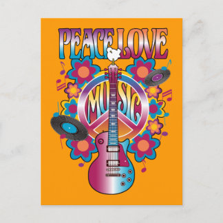 Cartão Postal Paz-Amor-Música