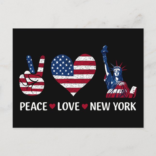 Cartão Postal Paz Amor Nova York (Frente)