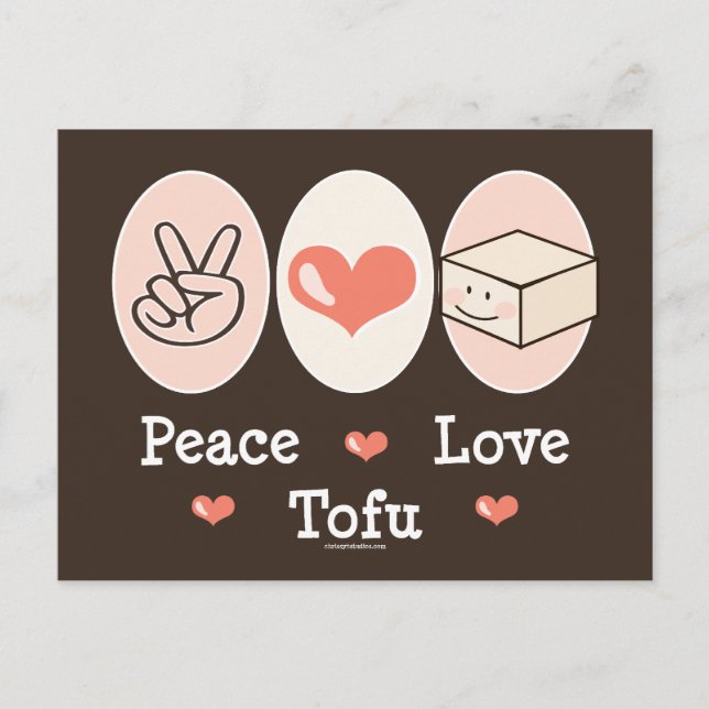 Cartão Postal Paz Amor Tofu (Frente)