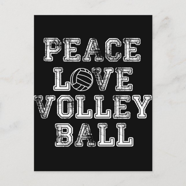 Cartão Postal Paz, Amor, Voleibol (Frente)