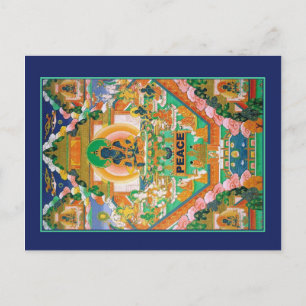Cartão Postal Paz Buda: Akshobhya: Tibetan Thangka: