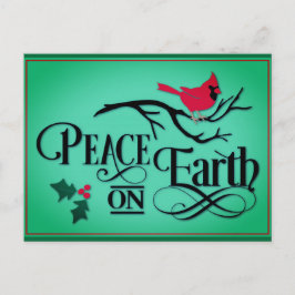 Cartão Postal Paz de Natal no Cardeal Terra