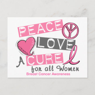 Cartão Postal PAZ DO Cancer, AMOR, CURA 1 (Todas as mulheres)