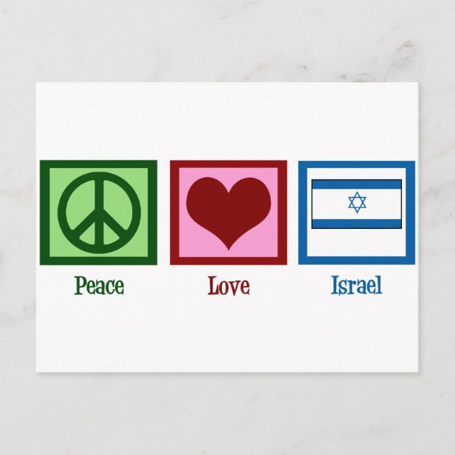 Cartão Postal Paz e amor a Israel (Frente)