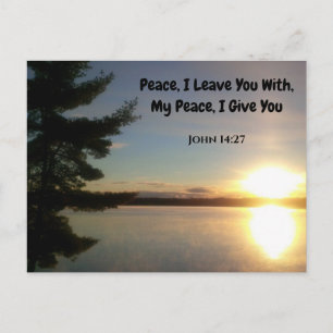 Cartão Postal Paz, Eu Deixo-Te Com Bíblia De Texto Escriturado