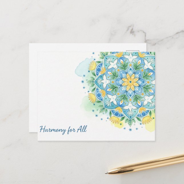 Cartão Postal Paz mundial internacional (Frente/Verso In Situ)