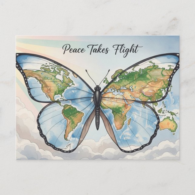 Cartão Postal Paz mundial internacional (Frente)