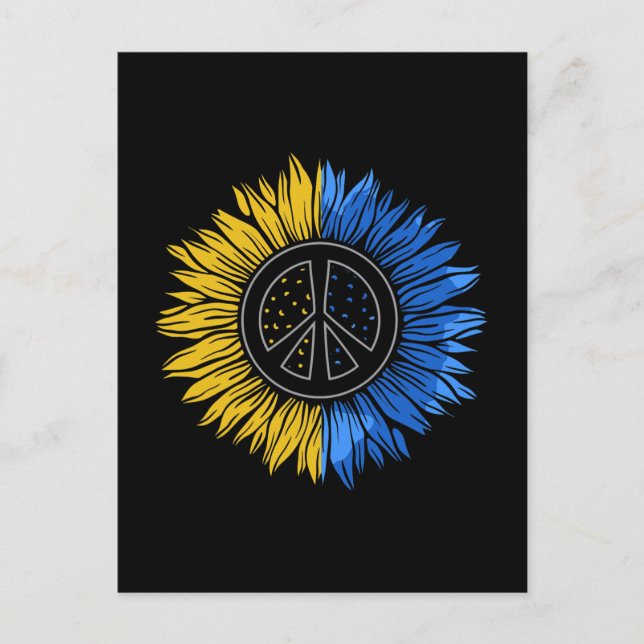 Cartão Postal Paz na Ucrânia Diamantes de Girassol para Mulheres (Frente)