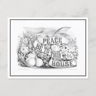 Cartão Postal Paz para esta Casa Currier & Ives Lithograph