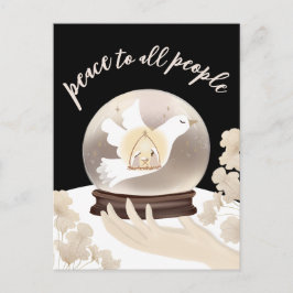 Cartão Postal Paz para todas as Férias da Natividade Cristã pess