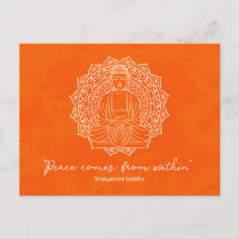 Cartão Postal Paz Vem De Dentro Do Laranja Shakyamuni Buddha