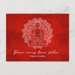 Cartão Postal Paz Vem De Dentro Do Vermelho Buda Shakyamuni