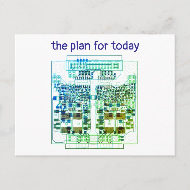 Cartão Postal PCB Printed Circuit Board Platinen-Karte mit Plan (Frente)