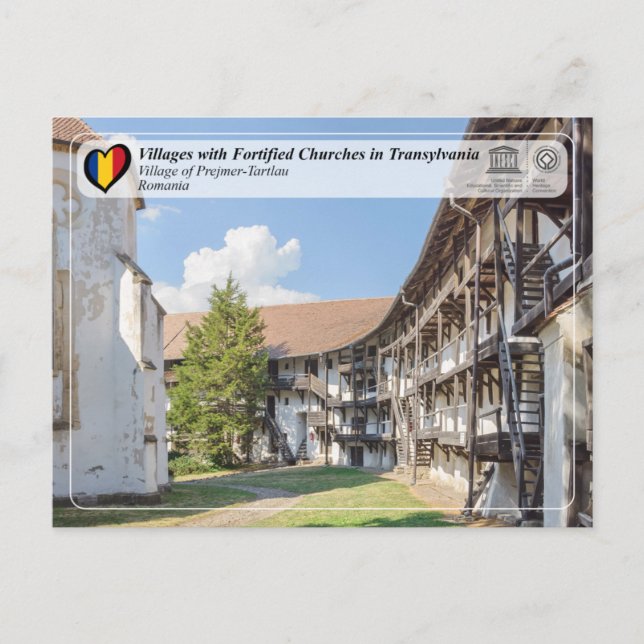 Cartão Postal PCH UNESCO - Postcard da Aldeia de Prejmer-Tartlau (Frente)