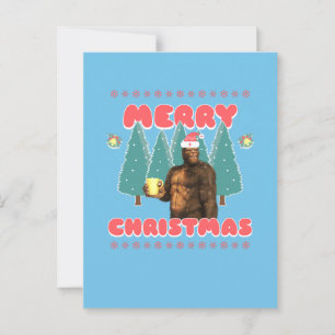 Cartão Postal Pé Grande Engraçado - Feliz Natal