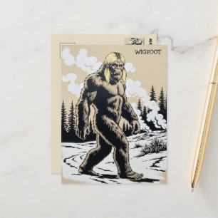 Cartão Postal Pé Grande Engraçado Tom Sépia Vintage