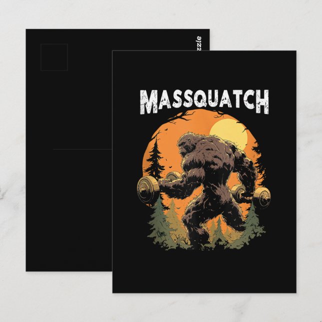 Cartão Postal Pé Grande Massquatch Engraçado (Frente/Verso)