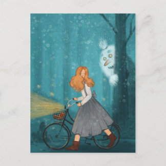 Cartão Postal Pé grande na floresta.