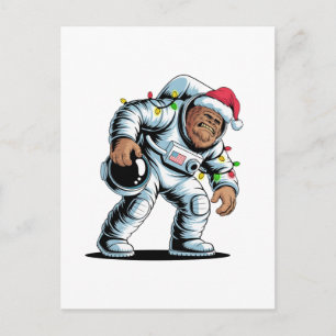Cartão Postal Pé Grande Sasquatch Astronauta Natal 2026 Feriado