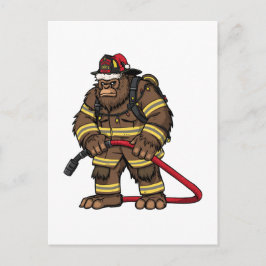 Cartão Postal Pé Grande Sasquatch Bombeiro Natal 2026