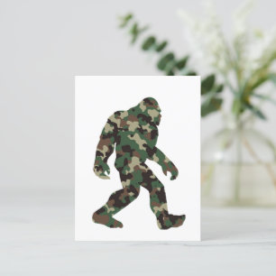 Cartão Postal Pé-grande Sasquatch Camuflagem