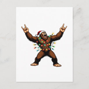 Cartão Postal Pé Grande Sasquatch Chifres de Diabo Natal 2026 Ro