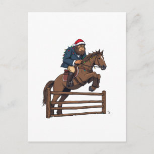 Cartão Postal Pé Grande Sasquatch Equestre Natal Cavalgada