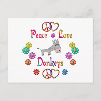 CARTÃO POSTAL PEACE AMVE DONKEYS