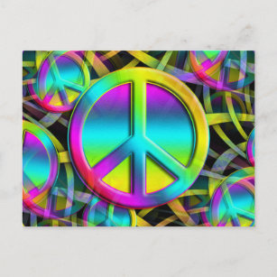 Cartão Postal PEACE Colorida padrão perfeito + suas ideias