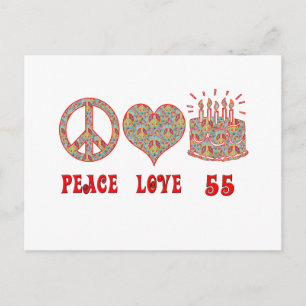 Cartão Postal Peace Love 55