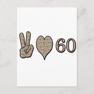 Cartão Postal Peace Love 60