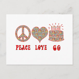 Cartão Postal Peace Love 60