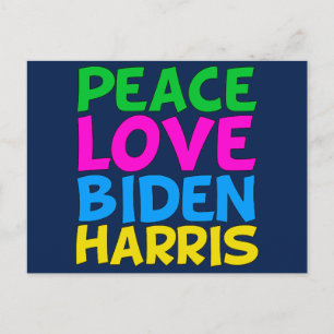 Cartão Postal Peace Love Biden Harris