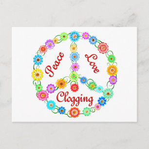 Cartão Postal Peace Love Clogging