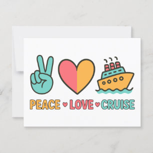 Cartão Postal Peace Love Cruise Vacing