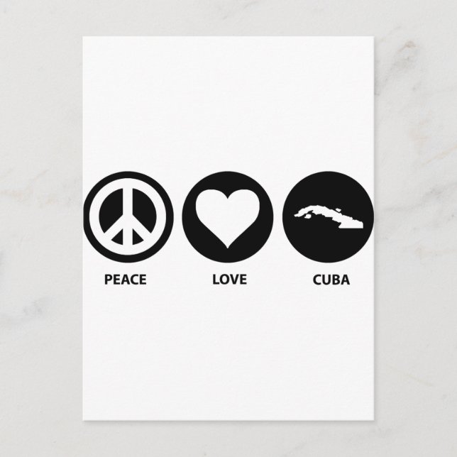 Cartão Postal Peace Love Cuba (Frente)