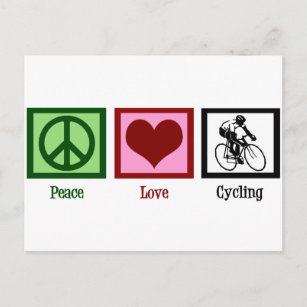 Cartão Postal Peace Love Cycling