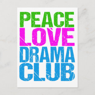 Cartão Postal Peace Love Drama Club Cute Theater Group