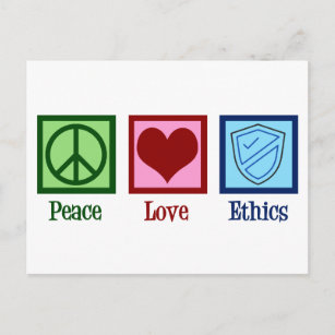 Cartão Postal Peace Love Ethics Professor de Filosofia Moral