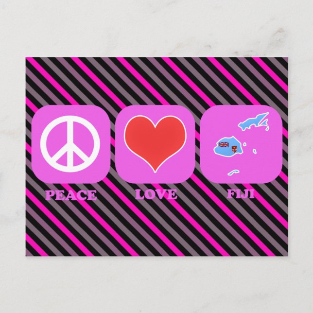 Cartão Postal Peace Love Fiji (Frente)