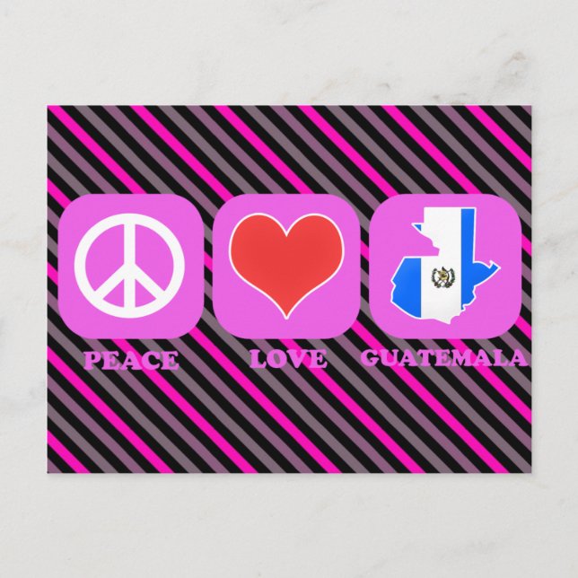 Cartão Postal Peace Love Guatemala (Frente)