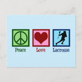Cartão Postal Peace Love Lacrosse