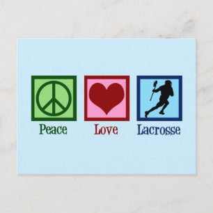 Cartão Postal Peace Love Lacrosse