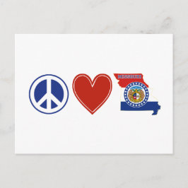 Cartão Postal Peace Love Missouri ShapMissouri