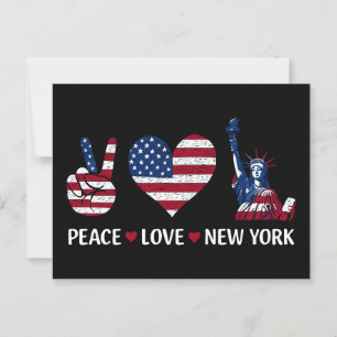Cartão Postal Peace Love New York