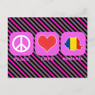 Cartão Postal Peace Love Romênia