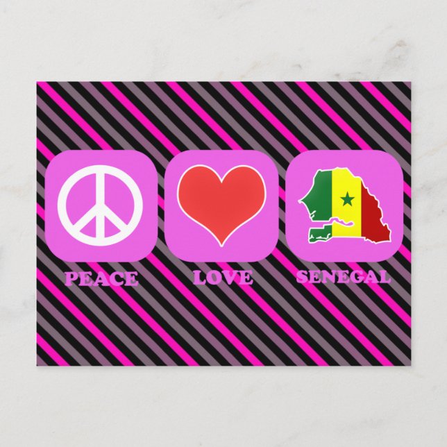 Cartão Postal Peace Love Senegal (Frente)