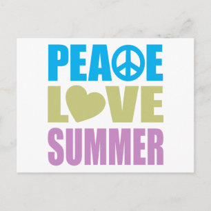 Cartão Postal Peace Love Summer