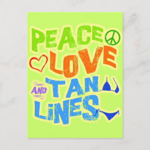 Cartão Postal Peace Love Tan Lines